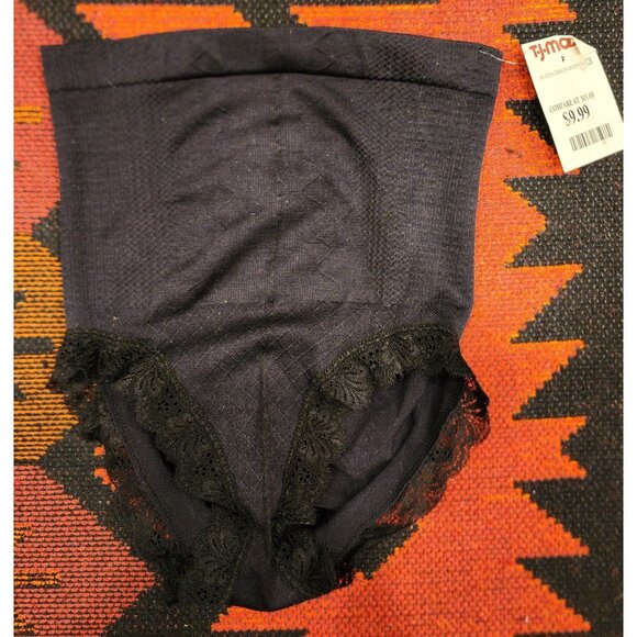 NEW Laura Ashley Women's Black High-Waisted Lace Trim Shapewear Briefs S - Picture 3 of 3